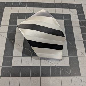 Express men's white black striped tie